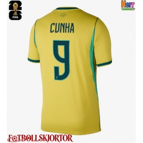 Brasilien Matheus Cunha #9 Hemmatröja VM 2026 Kortärmad